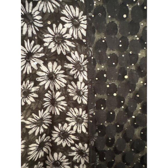 Lace Daisy Whimsigoth Black Sparkle Floral Sheer Infinity Scarf Y2K 90s Fairy - Picture 8 of 9